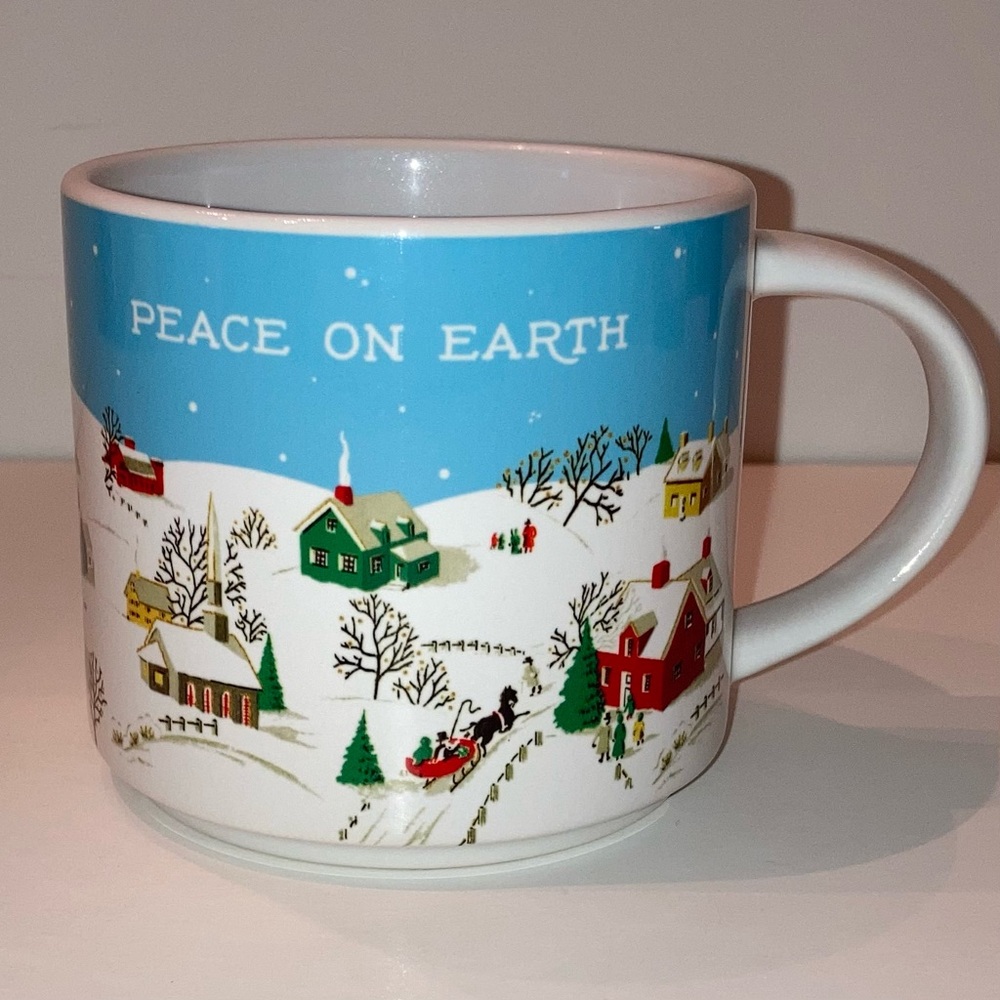 NIB Cavallini & Co Whimsical Blue and White Christmas Winter Retro Vintage Mug - Picture 6 of 15